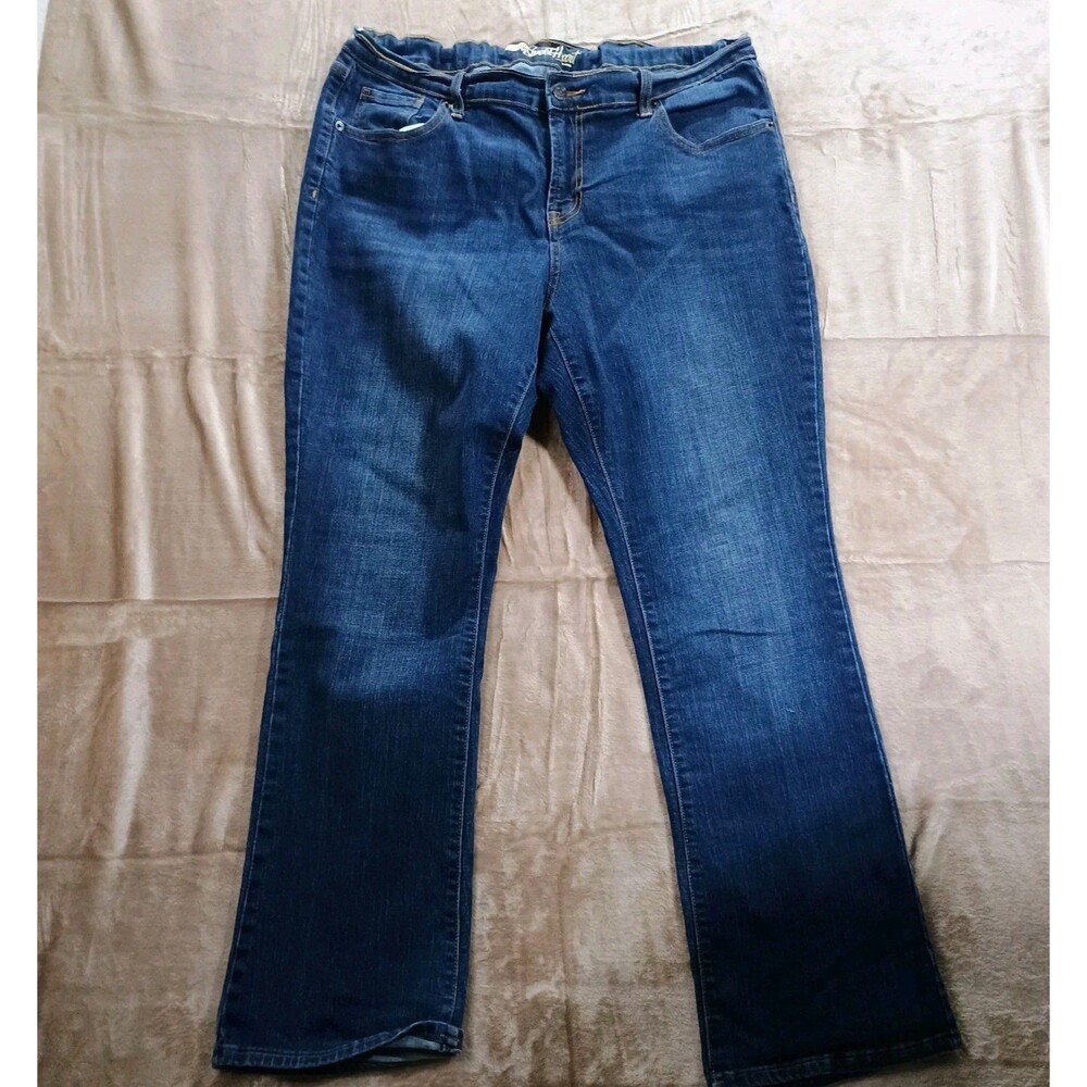 Old Navy Sweetheart Jeans Womens 16 Short Bootcut Mid Rise Blue Denim 28" Inseam